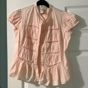 Studio M Light Pink Ruffled Blouse